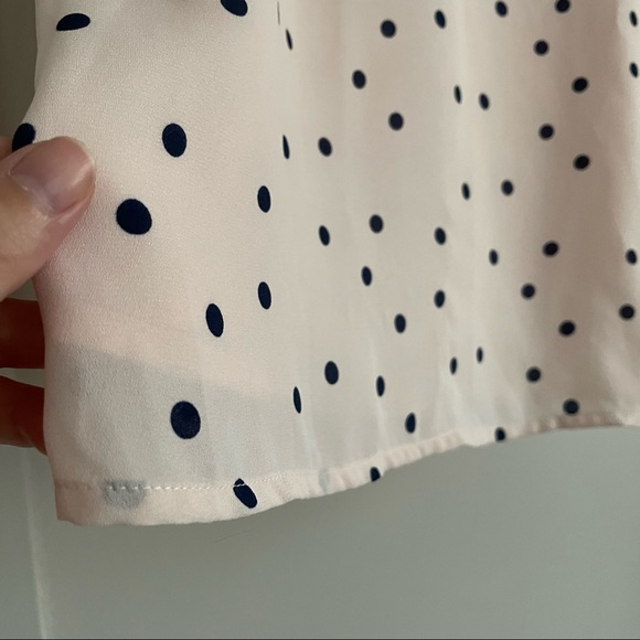 Nordstrom Socialite Scalloped Polka Dot Tank Top Medium Pink & Navy - Picture 4 of 7